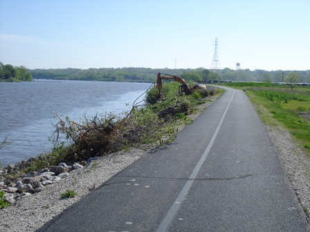 Distant Shot of Backhoe Working